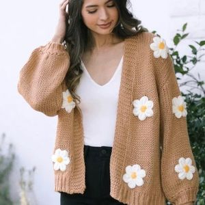 NEW! Floral Knit Cardigan